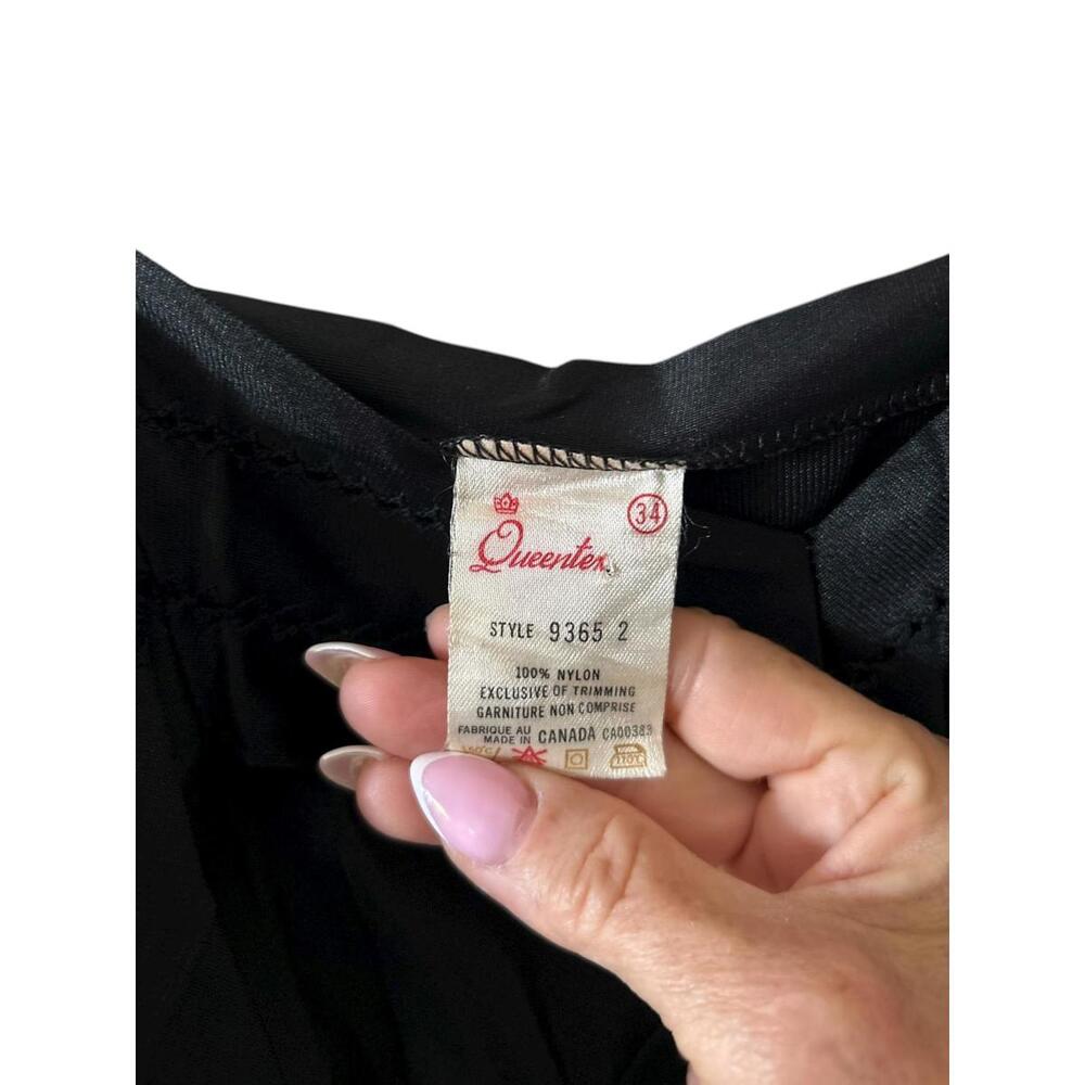 Vintage Queentex Black Slip | Size 34 | Adjustable Straps | Style 9365-2 - Picture 7 of 9